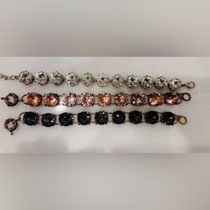 Elegant Pink, Smoke Grey and Silver Women's Bracelet Set (3)